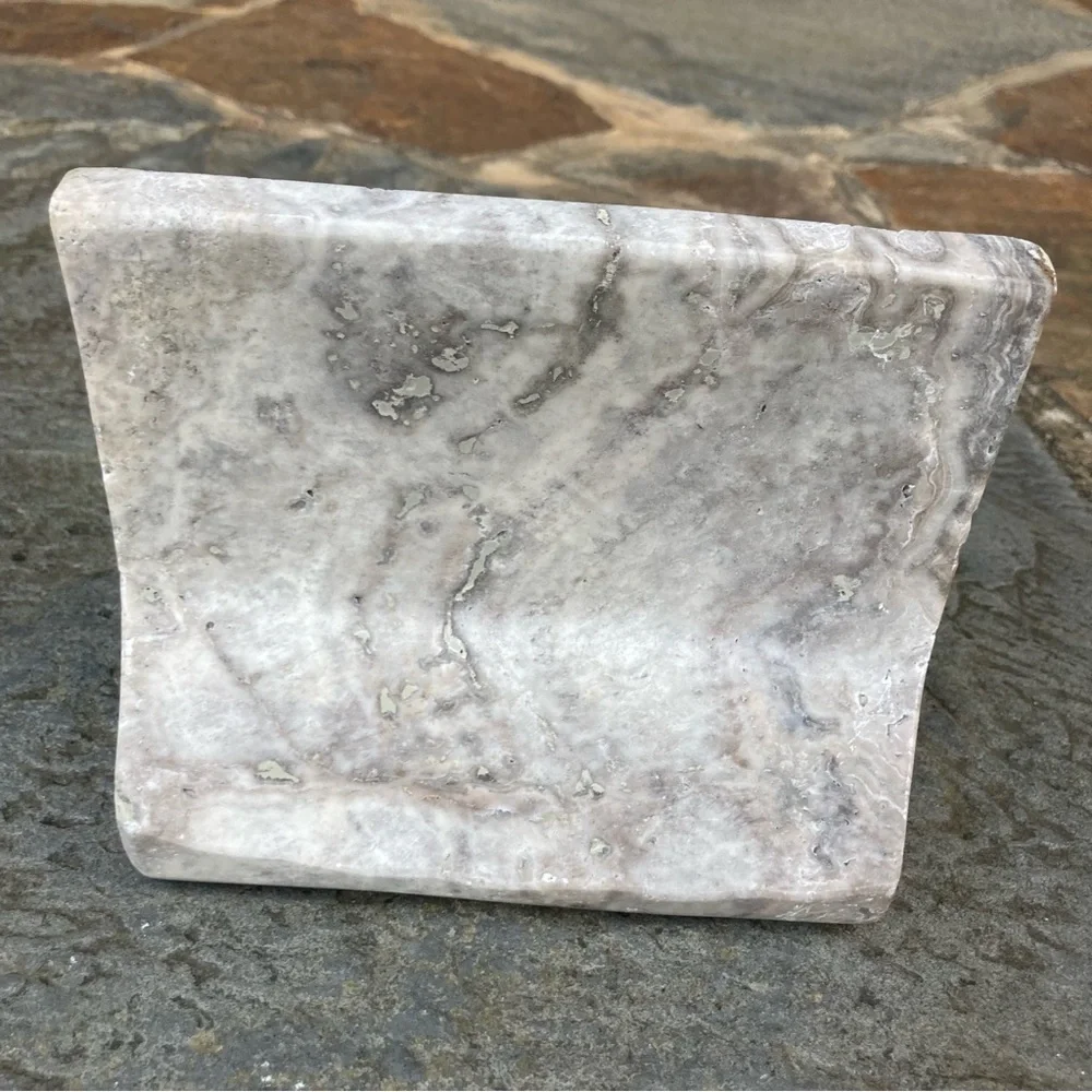🌲 Travertine Soap Dish, Natural Stone. NWOT.